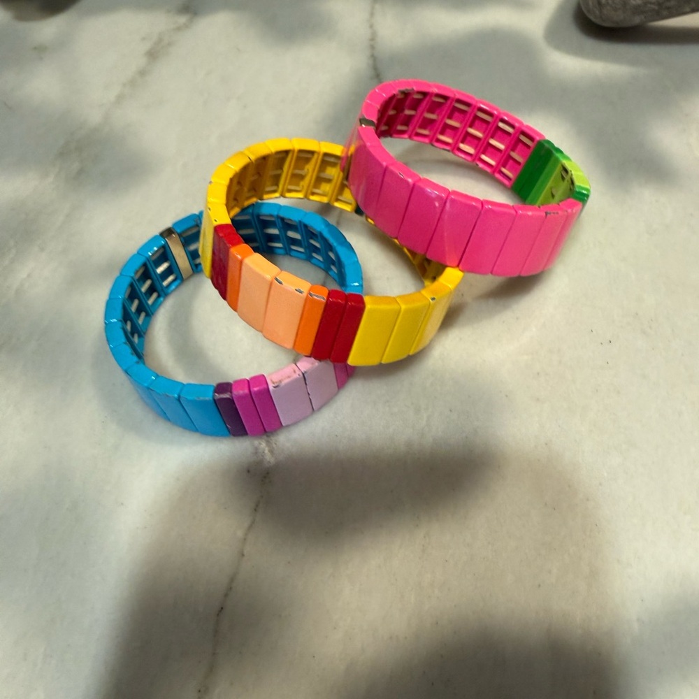 Roxanne Assoulin Starburst enamel tile stretch bracelets